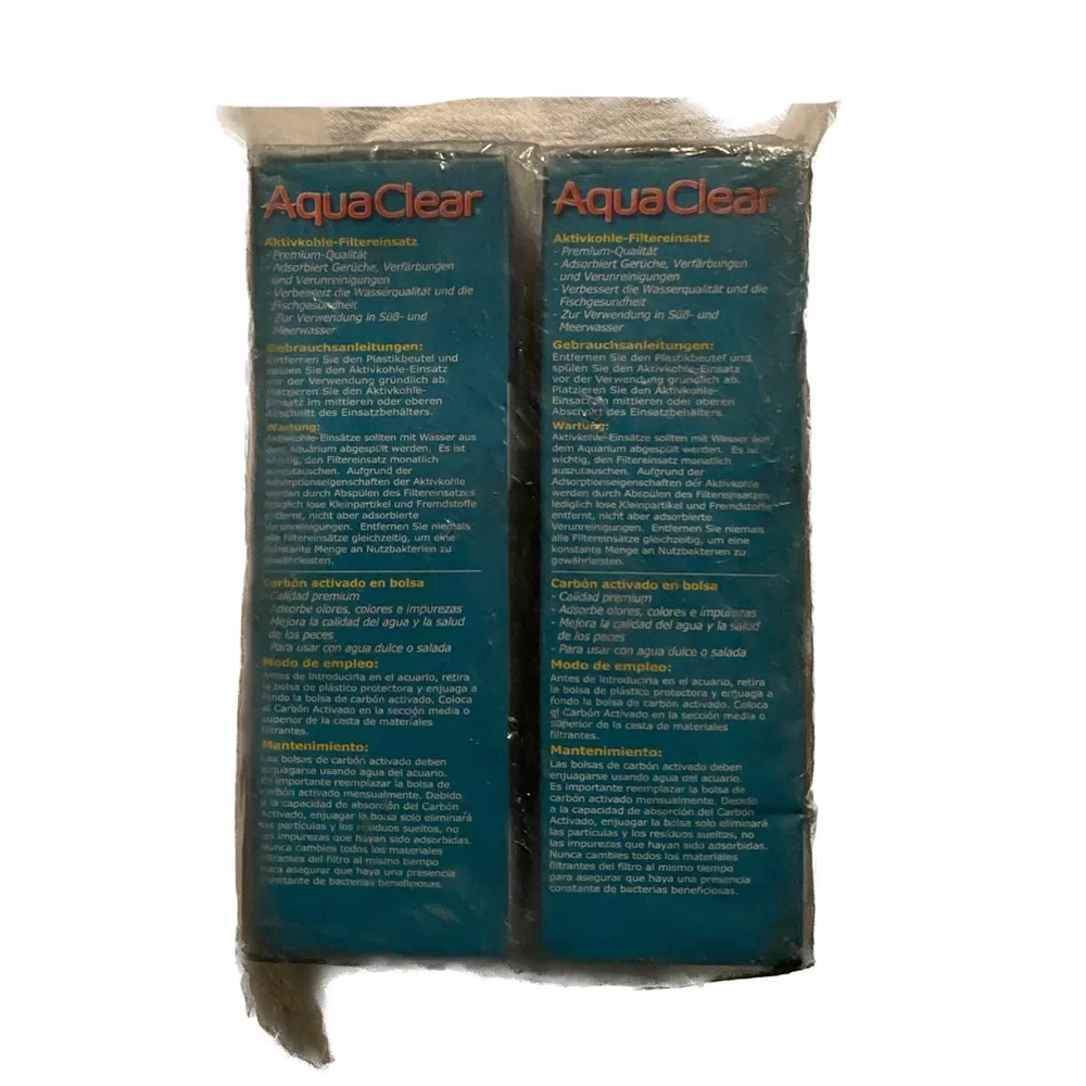 AquaClear Activated Carbon Filter Inserts Replacement for 110 Gallon Tank 2PK